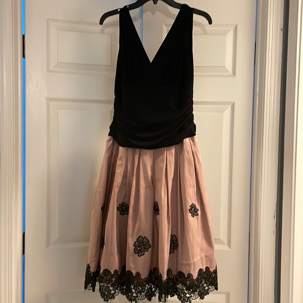 S L Fashions Taffeta & Lace party dress